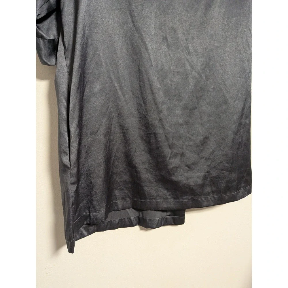 Victoria's Secret Black Satin Kimono Robe XS/S Short Lingerie Sleepwear Wrap - Picture 11 of 12
